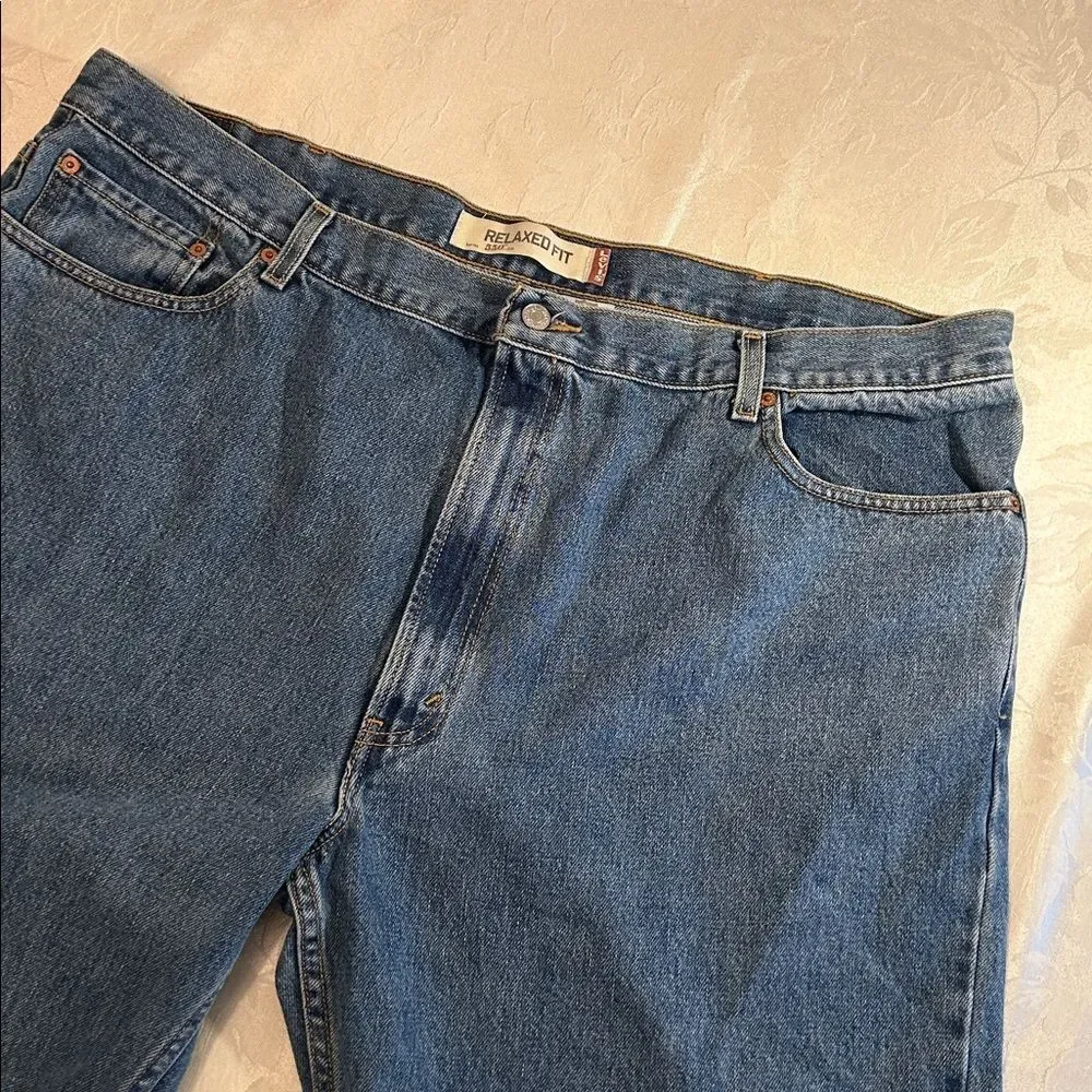 Levi's Classic 550 relaxed 100% cotton Straight Blue Jeans 46 waist